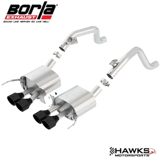 11869CB 2014-2019 Chevrolet Corvette Stingray C7 6.2L V8 ATAK Axle-Back Exhaust System, T-304 Stainless Steel, Ceramic Black Tips, Borla (11869) Hawks Motorsports