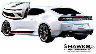 Phoenix Graphix 16CAM6GPP Matte Black and Red performance graphics package for 2016-2018 Chevrolet Camaro