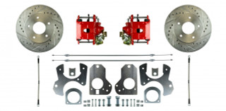 82-92 Camaro Firebird 10" Rear Disc Brake Conversion Kit W/ Drilled & Slotted Rotors & Red Calipers