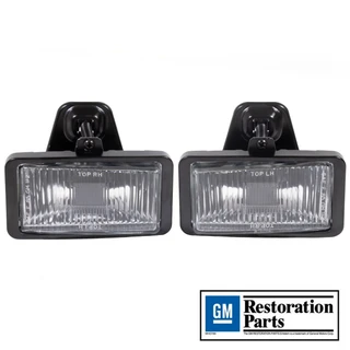 1985-1992 Camaro IROC-Z/Z28 Fog Lights w/ Brackets, New Reproduction, Hawks Restoration Parts, Pair 