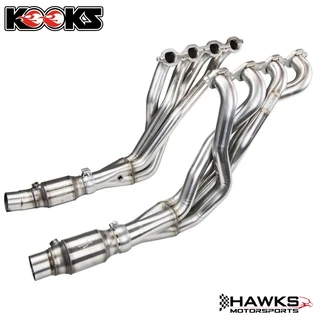 Complete Kooks 2-inch long tube header and GREEN Catted Connection Pipe kit for 2016-2024 Camaro SS and ZL1