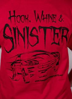 T-Shirt, Hawks Motorsports Hook, Whine & Sinister, Red