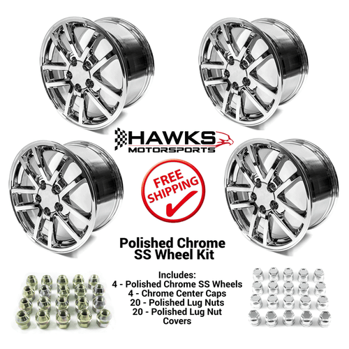 93-2002 10 Spoke (01-02 Style) SS Camaro 17 x 9 Wheel Kit, Chrome - FREE SHIPPING