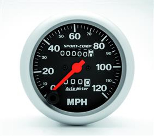 **CLEARANCE** Auto Meter Sport-Comp Speedometer, 3-3/8" Face Full Sweep Mechanical; Analog 0-120MPH 