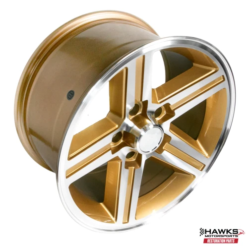 1985-1987 Camaro IROC-Z 17x9 Wheel Set, Set of 4, Gold, Wheels Only, Hawks Restoration Parts HT179IROCZGOLD-85