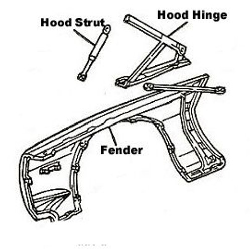 82-92 Camaro / Firebird Strut, Hood Struts, PAIR, New GM 