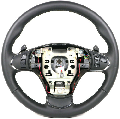2012-2013 Corvette C6 Auto black Leather Steering Wheel w/Black Stitching, OEM GM