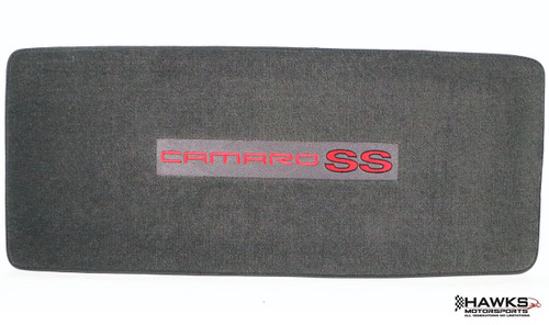 ACC Graphite Dark Gray rear hatch deck mat with embroidered Camaro SS logo for 1993-2002 Camaro coupes