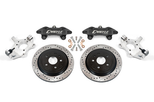 2005-2013 C6 Corvette, 15" Conversion Kit By Carlyle Racing, Drilled & Slotted Rotors, Black or Red Calipers, BMR