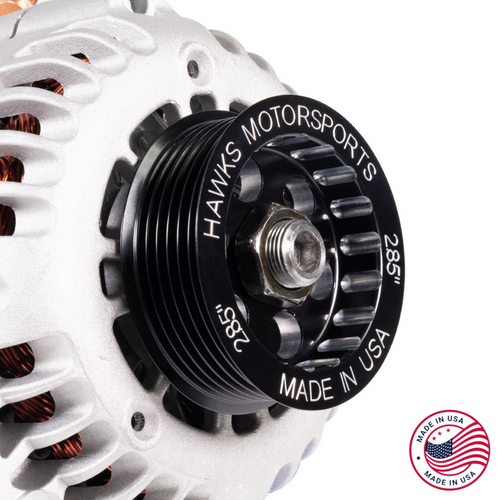 LS 2.85" Overdrive Alternator Pulley 6-Rib, LS/V8, Billet Aluminum, Hawks Motorsports