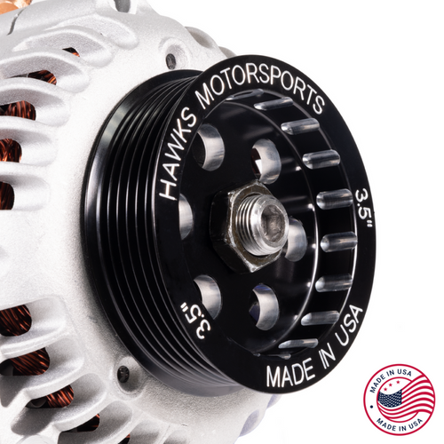 LS 3.50" Overdrive Alternator Pulley 6-Rib, LS/V8, Billet Aluminum, Hawks Motorsports