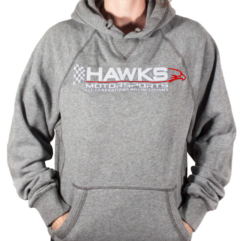 Hawks Motorsports Hooded Sweatshirt, Hoodie - GRAY W/ WHITE TEXT
