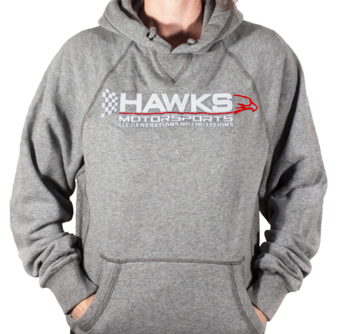 Hawks Motorsports Hooded Sweatshirt, Hoodie - GRAY W/ WHITE TEXT (HMHOODIE-G (WHITE)