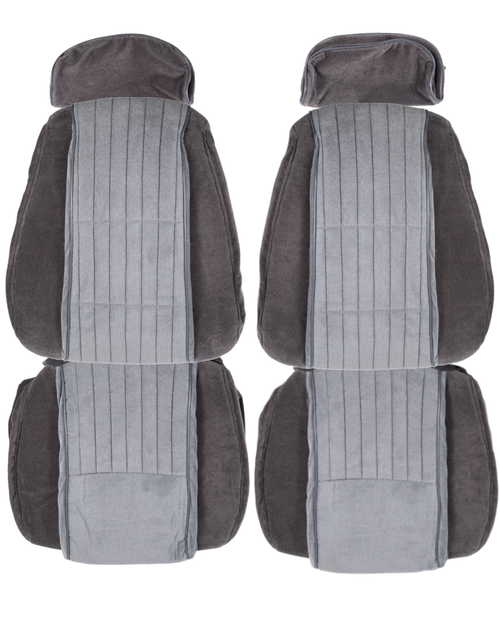 ***IN STOCK*** 82-84 Firebird Trans Am Seat Upholstery Kit, U413S-X628HE- X161 Charcoal with 628HE Lt.Charcoal Inserts
