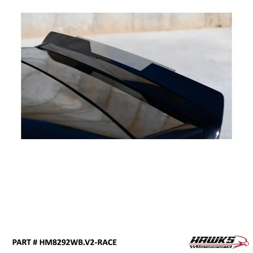 HM8292WB.V2-RACE Race V2 wickerbill for 1982-1992 Camaro: top-angle view of the Race V2 extension and center section.