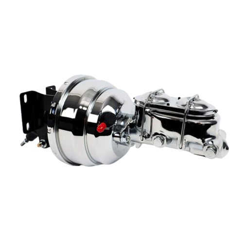 1963-1972 Chevrolet C-10 Power Brake Conversion Kit – 8" Dual Diaphragm Booster,  1" & 1'1/8" Bore , Black or Chrome, Master Power Brakes