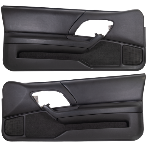 2000-2002 Chevrolet Camaro Z28 Ebony Black Leather & Cloth Door Panels Pair NEW OEM GM NOS- 3