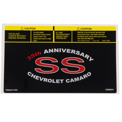 1998-2002 Chevrolet Camaro SS 35th Anniversary Air Lid Decal, Hawks Motorsports