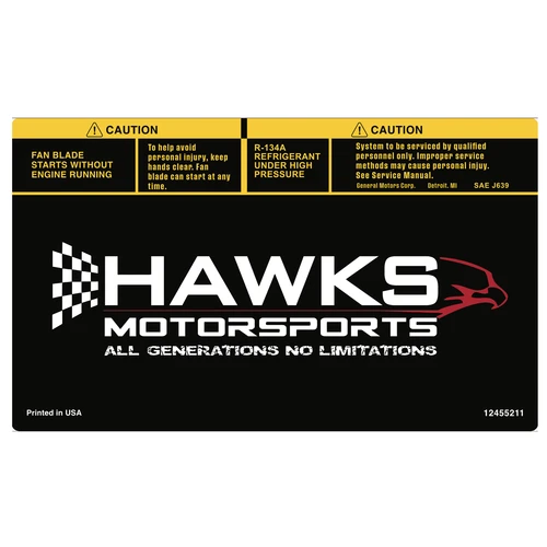1998-2002 Chevrolet Camaro / Pontiac Firebird Hawks Logo Air Lid Decal, Hawks Motorsports