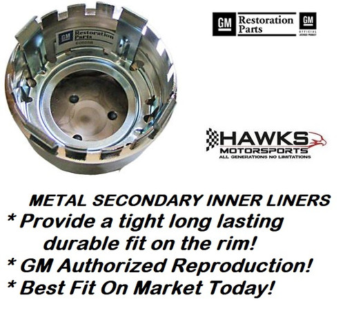 Metal inner liners hold the caps firmly on the car