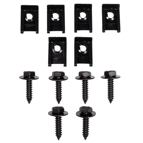 1982-1992 Camaro/Firebird Fan Shroud Hardware, Bolts and U-Nut Clips, Upper and Lower, Set of 6, New Reproduction, Hawks Restoration Parts