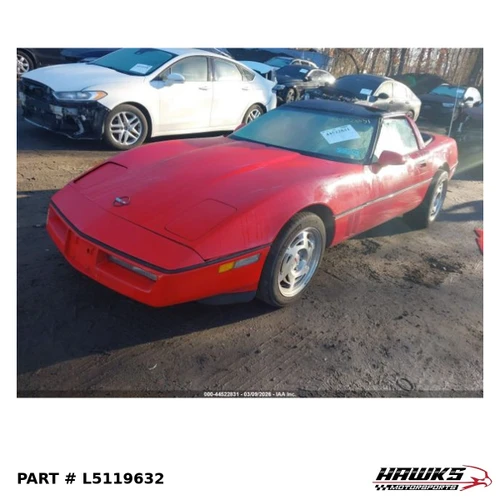 Front left three-quarter view of 1990 Chevrolet Corvette donor parts car, stock L5119632