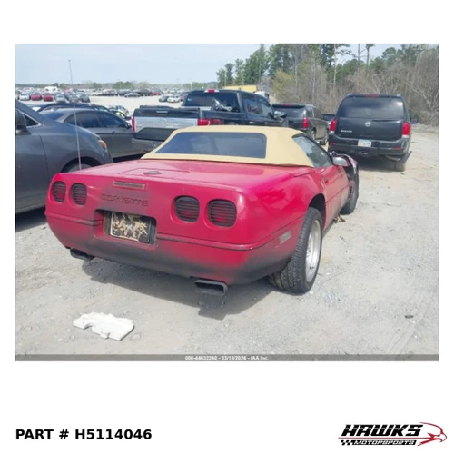 Rear right three-quarter view of 1987 Chevrolet Corvette donor parts car, stock H5114046