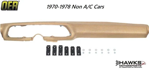 1970-1978 Camaro Camel Tan Urethane Upper Dash Pad without Air Conditioning OER - 3972006B