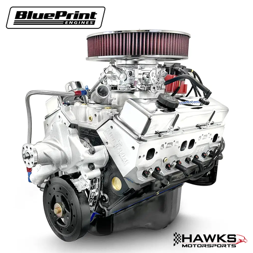 GM Small Block Compatible 350 c.i. Engine - 390 Horsepower - Deluxe Dressed - Carbureted, BluePrint Engines (BP3505CTCD) Hawks Motorsports