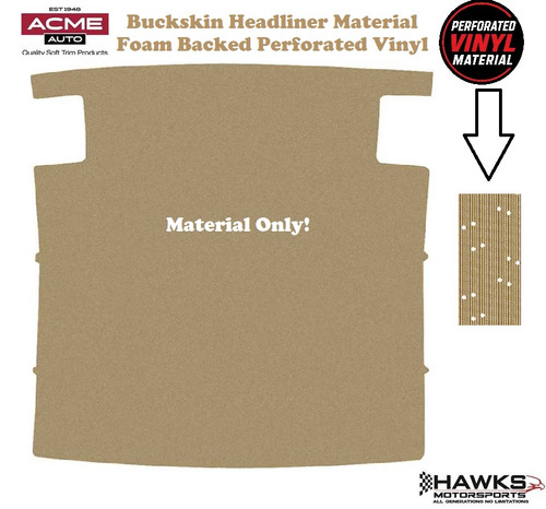  1974-1981 Camaro Firebird Trans Am Foam Backed Buckskin Perforated Vinyl Headliner Material, Material Only, Acme