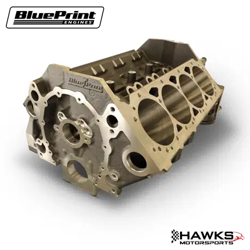 BPP12110353 GM Small Block Compatible Bare Block 9.025 Deck x 4.000 Bore, 1-Piece Seal, 350 Main, SIAM Ductile Cast Main Caps, BluePrint Engines