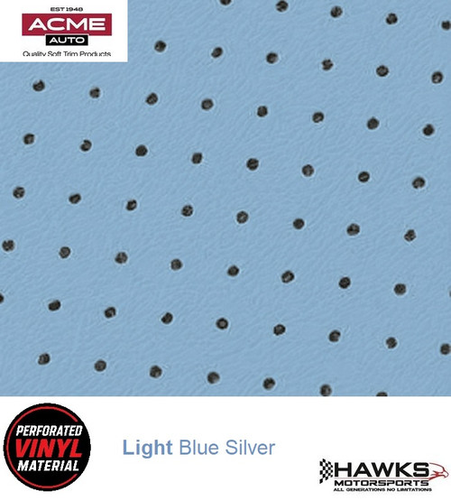 1974-1981 Camaro Firebird Trans Am Light Silver Blue Foam-Backed Perforated Vinyl Headliner Material, Material Only, Acme 74-1513P-FBH10