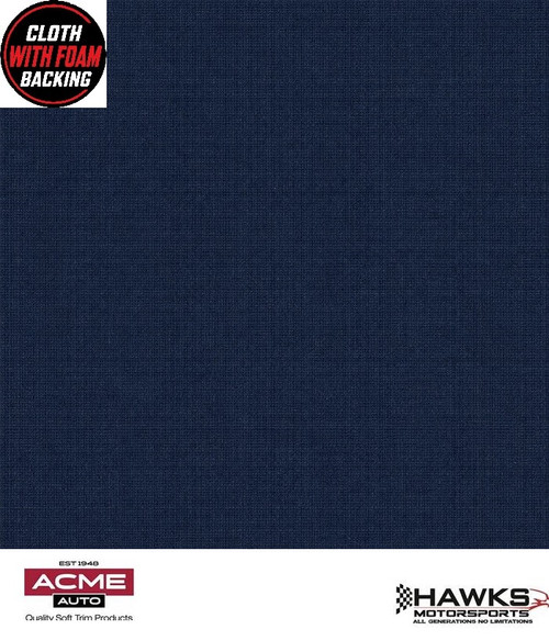 1974-1981 Camaro Firebird Trans Am Dark Blue Foam-Backed Cloth Headliner Material, Material Only, Acme 74-1413-2092