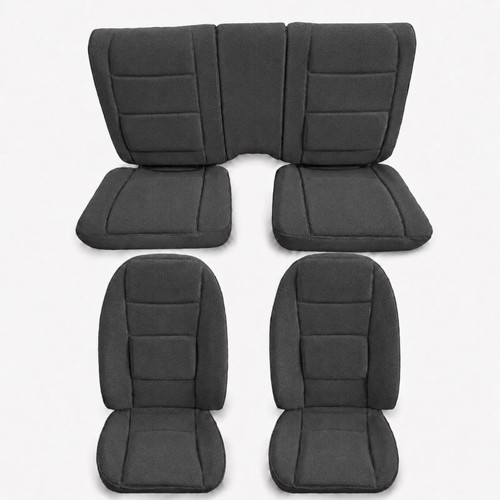 1978-1981 Pontiac Firebird Trans Am Deluxe Charcoal Encore Velour Cloth Front and Rear Seat Upholstery Set Acme - U377-X161 