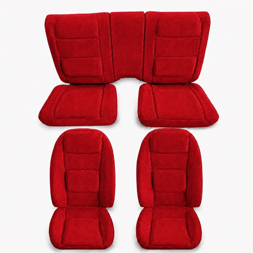 Key Features:
Front and rear replacement seat upholstery set
Part number: U377-Y669
Brand: Acme
Fits 1978-1981 Pontiac Firebird Trans Am Deluxe interior applications
Camel tan Encore Velour cloth material
Includes upholstery for front and rear seating areas
Includes installation instructions
Includes hog rings