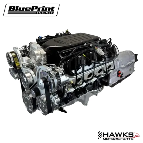 BLS3768KZF GM LS Compatible 376 C.I. Engine & ZF 8-Speed Automatic Transmission - 510 Horsepower - Standard Edition Builder Series - BluePrint Engines Calibrated ECU - Natural Pulley Kit - BluePrint Engines (BLS3768KZF)