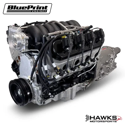 BLS37634L7 GM LS Compatible 376 C.I. Engine & 4L65/70E Automatic Transmission - 530 Horsepower - Standard Edition Builder Series - Holley Terminator X EFI System - BluePrint Engines (BLS37634L7)