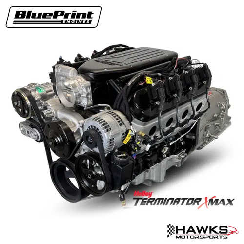 BLS3768K4X4 GM LS Compatible 376 C.I. Engine & 4L65/70E 4WD-Ready Automatic Transmission - 510 Horsepower - Truck Edition Builder Series - Natural Pulley Kit - Holley Terminator X EFI System - BluePrint Engines (BLS3768K4X4)