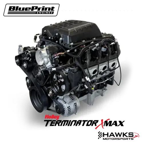 PSLS3769SCTK GM LS Compatible 376 C.I. Pro Series Engine - 700 Horsepower - Magnuson TVS2650 Supercharger - Deluxe Dressed - Natural Pulley Kit - Holley Terminator X EFI System - BluePrint Engines (PSLS3769SCTK)
