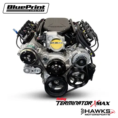 BLS4278KTKX GM LS Compatible 427 c.i. Engine and TKX Manual Transmission - 585 Horsepower - Standard Edition Builder Series - Natural Pulley Kit - Holley Terminator X EFI System - BluePrint Engines (BLS4278KTKX)