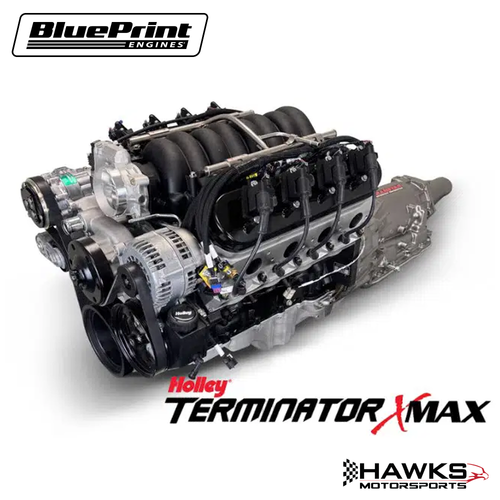 BLS4273K4L7 GM LS Compatible 427 c.i. Engine and 4L65/70E Automatic Transmission - 605 Horsepower - Standard Edition Builder Series - Natural Pulley Kit - Holley Terminator X EFI System - BluePrint Engines (BLS4273K4L7)
