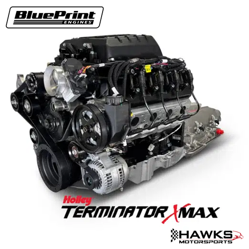BLS4279SCTK4L8 GM LS Compatible 427 c.i. Engine and 4L80E Automatic Transmission - 830 Horsepower - Standard Edition Builder Series - Natural Pulley Kit - Holley Terminator X EFI System - BluePrint Engines (BLS4279SCTK4L8)