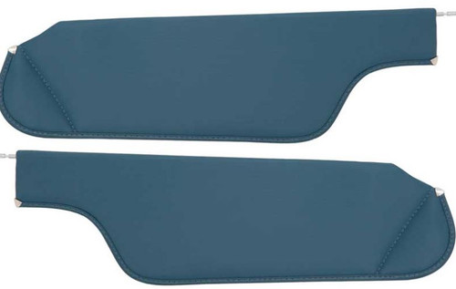 One driver-side sun visor
One passenger-side sun visor
Dark Blue Premier Grain vinyl coverings
Non-perforated standard-interior material
Factory-style stitched edges