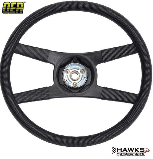 1978–1981 Camaro Z28 black four-spoke rope-grip steering wheel OER 9761613