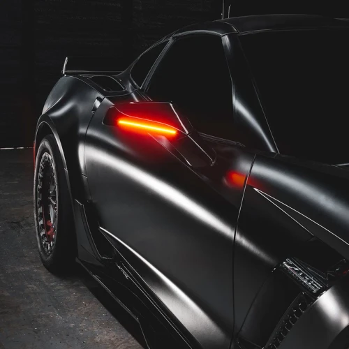 ORACLE 3903-504 Concept LED side mirrors for 2014-2019 Chevrolet C7 Corvette Pair of black ORACLE 3903-504 Concept LED side mirrors for Chevrolet C7 Corvette