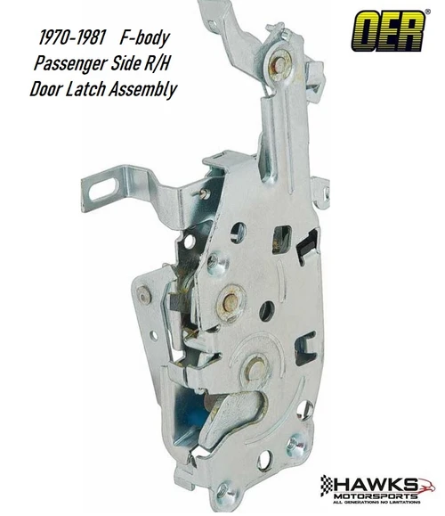 1748553 passenger-side door latch for 1970-1981 Camaro Firebird and Trans Am