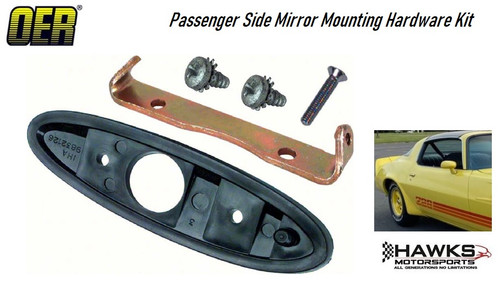 Passenger-side bullet exterior mirror mounting bracket for 1970-1981 Camaro and Trans Am