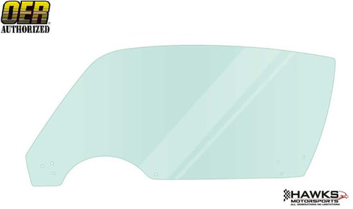 OER FD4705 light-green-tinted passenger-side door glass for a 1970-1981 Camaro, Firebird or Trans Am