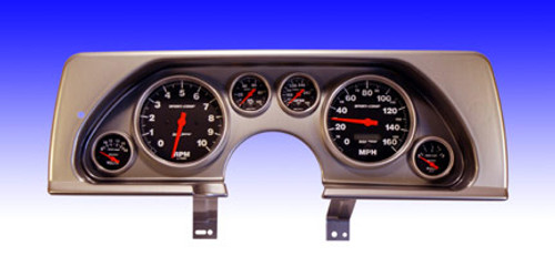 1990-92 Camaro Complete Brushed Aluminum 6 Gauge Panel with Auto Meter Sport Comp Gauges