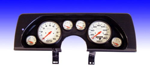 1990-92 Camaro Complete Carbon Fiber 6 Gauge Panel with Auto Meter Phantom Gauges